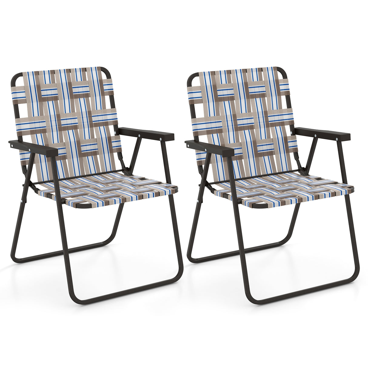 4 Pieces Folding Beach Chair Camping Lawn Webbing Chair