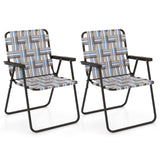 4 Pieces Folding Beach Chair Camping Lawn Webbing Chair