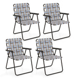 4 Pieces Folding Beach Chair Camping Lawn Webbing Chair