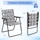 4 Pieces Folding Beach Chair Camping Lawn Webbing Chair