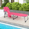 Folding Beach Lounge Chair with Pillow for Outdoor