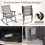 Folding Rocking Chair with Breathable Seat Fabric Set of 2