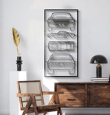 1967 Mustang GT500 Quad Profile Metal Frame Silhouette - MT1449