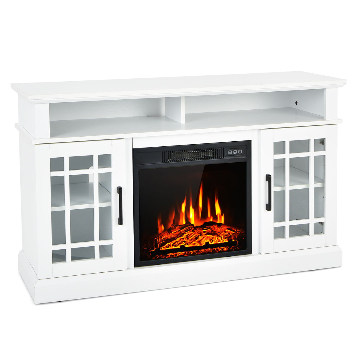 48 Inch Electric Fireplace TV Stand with Cabinets for TVs Up to 55 Inch