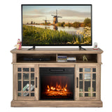 48 Inch Electric Fireplace TV Stand with Cabinets for TVs Up to 55 Inch