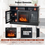 48 Inch Electric Fireplace TV Stand with Cabinets for TVs Up to 55 Inch