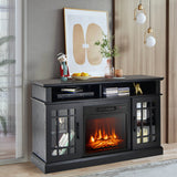 48 Inch Electric Fireplace TV Stand with Cabinets for TVs Up to 55 Inch