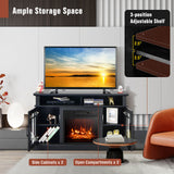 48 Inch Electric Fireplace TV Stand with Cabinets for TVs Up to 55 Inch