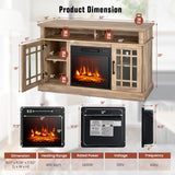 48 Inch Electric Fireplace TV Stand with Cabinets for TVs Up to 55 Inch