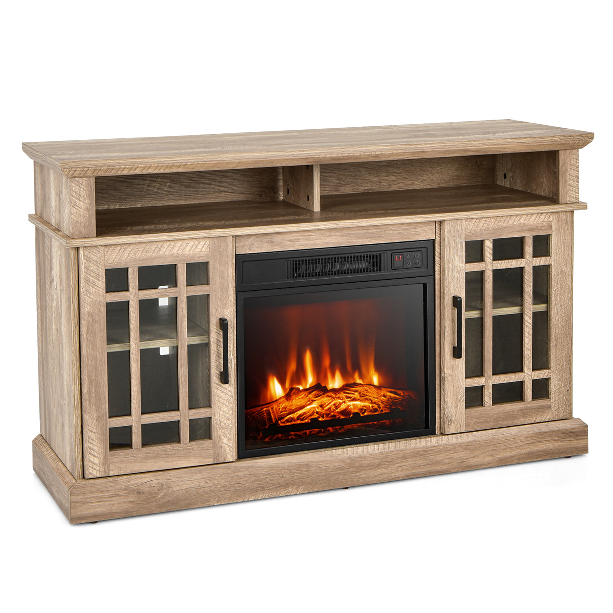 48 Inch Electric Fireplace TV Stand with Cabinets for TVs Up to 55 Inch