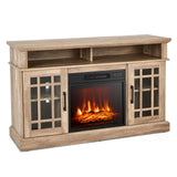 48 Inch Electric Fireplace TV Stand with Cabinets for TVs Up to 55 Inch