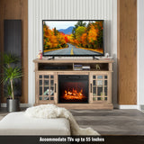 48 Inch Electric Fireplace TV Stand with Cabinets for TVs Up to 55 Inch