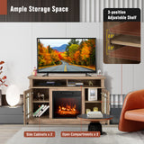 48 Inch Electric Fireplace TV Stand with Cabinets for TVs Up to 55 Inch