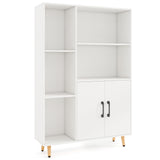 Free Standing Pantry Cabinet with 2 Door Cabinet and 5 Shelves