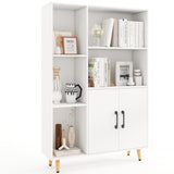 Free Standing Pantry Cabinet with 2 Door Cabinet and 5 Shelves