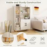 Free Standing Pantry Cabinet with 2 Door Cabinet and 5 Shelves