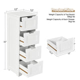Free-Standing Side Storage Organizer with 4 Drawers
