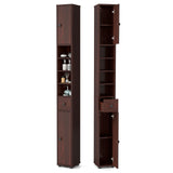 Freestanding Slim Bathroom Cabinet with Drawer and Adjustable Shelves