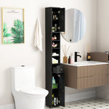 Freestanding Slim Bathroom Cabinet with Drawer and Adjustable Shelves