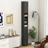 Freestanding Slim Bathroom Cabinet with Drawer and Adjustable Shelves