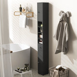 Freestanding Slim Bathroom Cabinet with Drawer and Adjustable Shelves