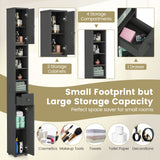 Freestanding Slim Bathroom Cabinet with Drawer and Adjustable Shelves