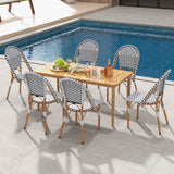French Bistro Chair Set of 2 with Galvanized Metal Framex-White