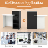 Front Reception Office Desk with Open Shelf and Drawer