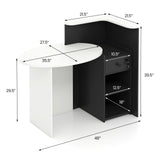 Front Reception Office Desk with Open Shelf and Drawer