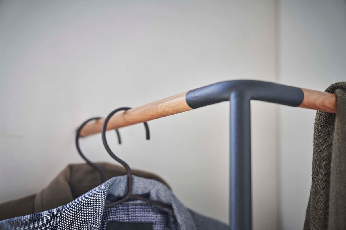 Corner Leaning Coat Hanger (63" H)  - Steel + Wood