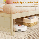 Full Size Wooden Bed Frame with 2 Rolling Storage Drawers