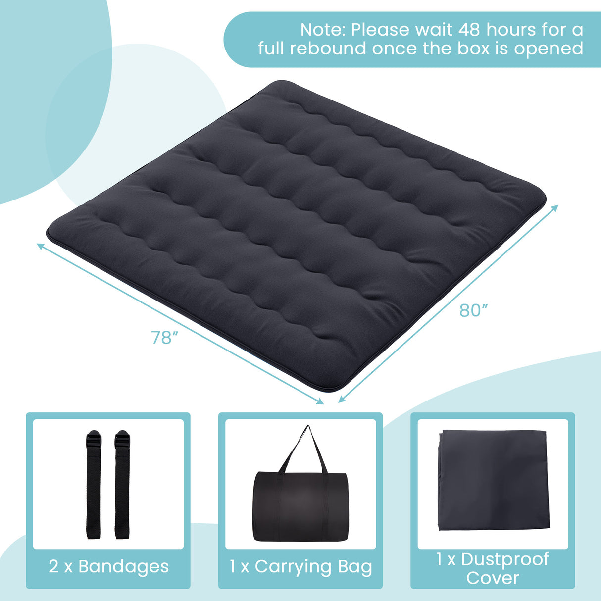 Futon Mattress with Washable Cover and Foldable Mat