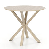 36 Inch Wood Dining Table with Intersecting Pedestal Base for 2-4 People