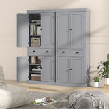 Cupboard Freestanding Kitchen Cabinet w/ Adjustable Shelves