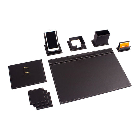 MOOG Luxury Desk Set-9 Accessories-  Black - 9 PCS