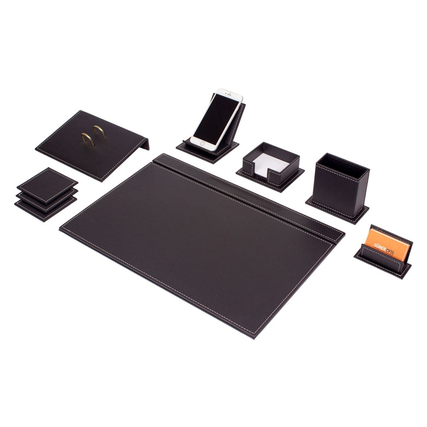 MOOG Luxury Desk Set-9 Accessories-  Black - 9 PCS