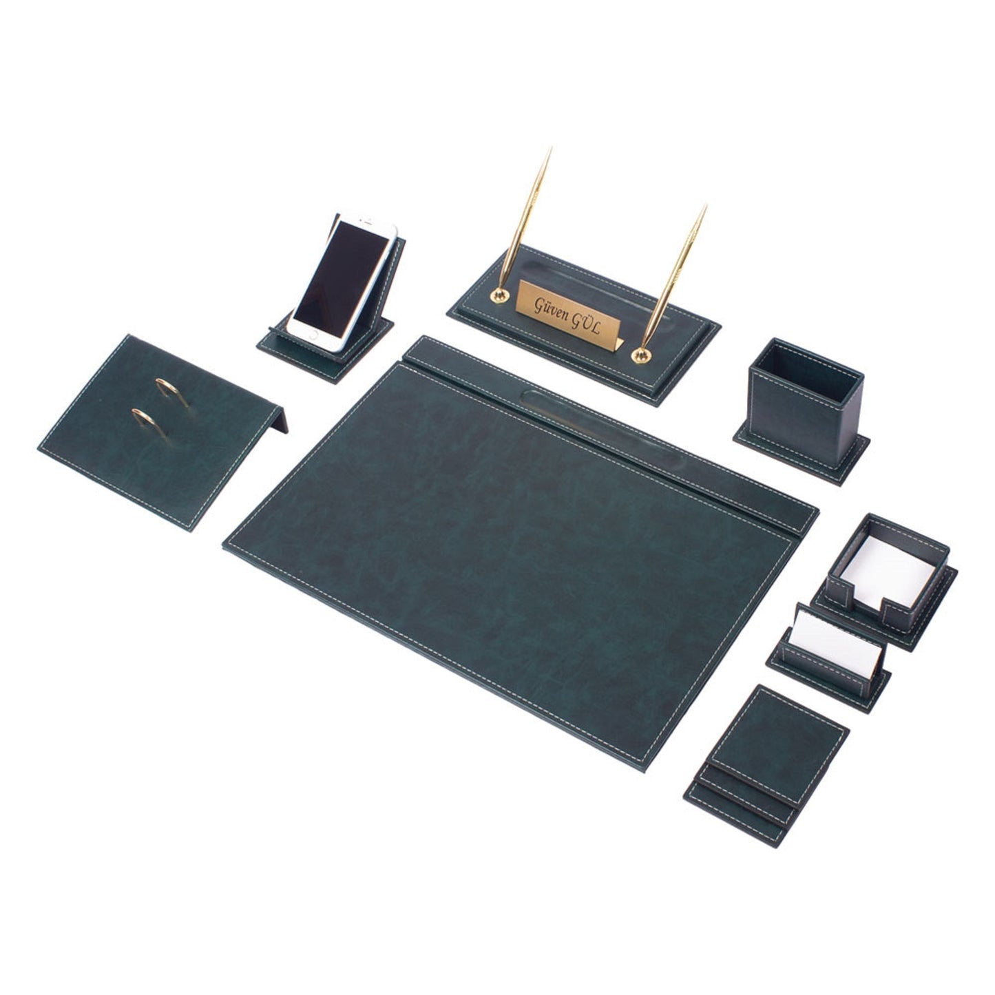 MOOG Luxury Desk Set-12 Accessories - Black - 12 PCS