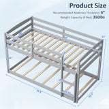 Twin Size Bunk Bed with High Guardrails and Integrated Ladder