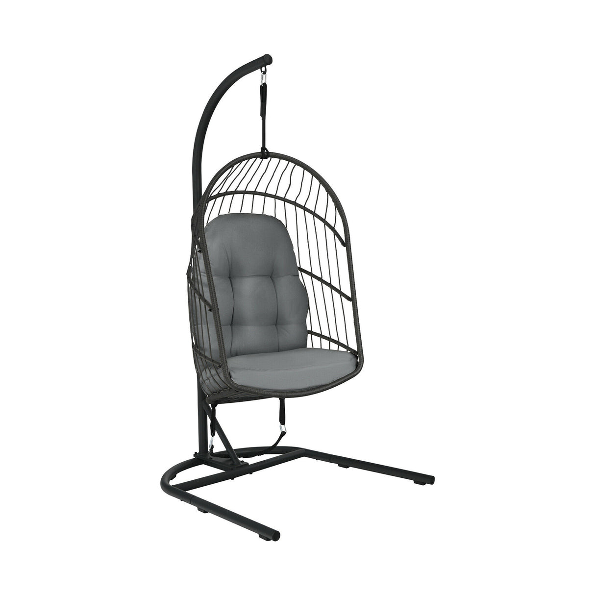 Hanging Wicker Egg Chair with Stand