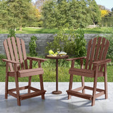 HDPE Patio Chair with Armrest and Footrest for Indoor Outdoor