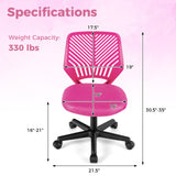 Height-adjustable Ergonomic Kids Desk Chair with Universal Casters