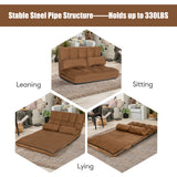 6-Position Foldable Floor Sofa Bed with Detachable Cloth Cover