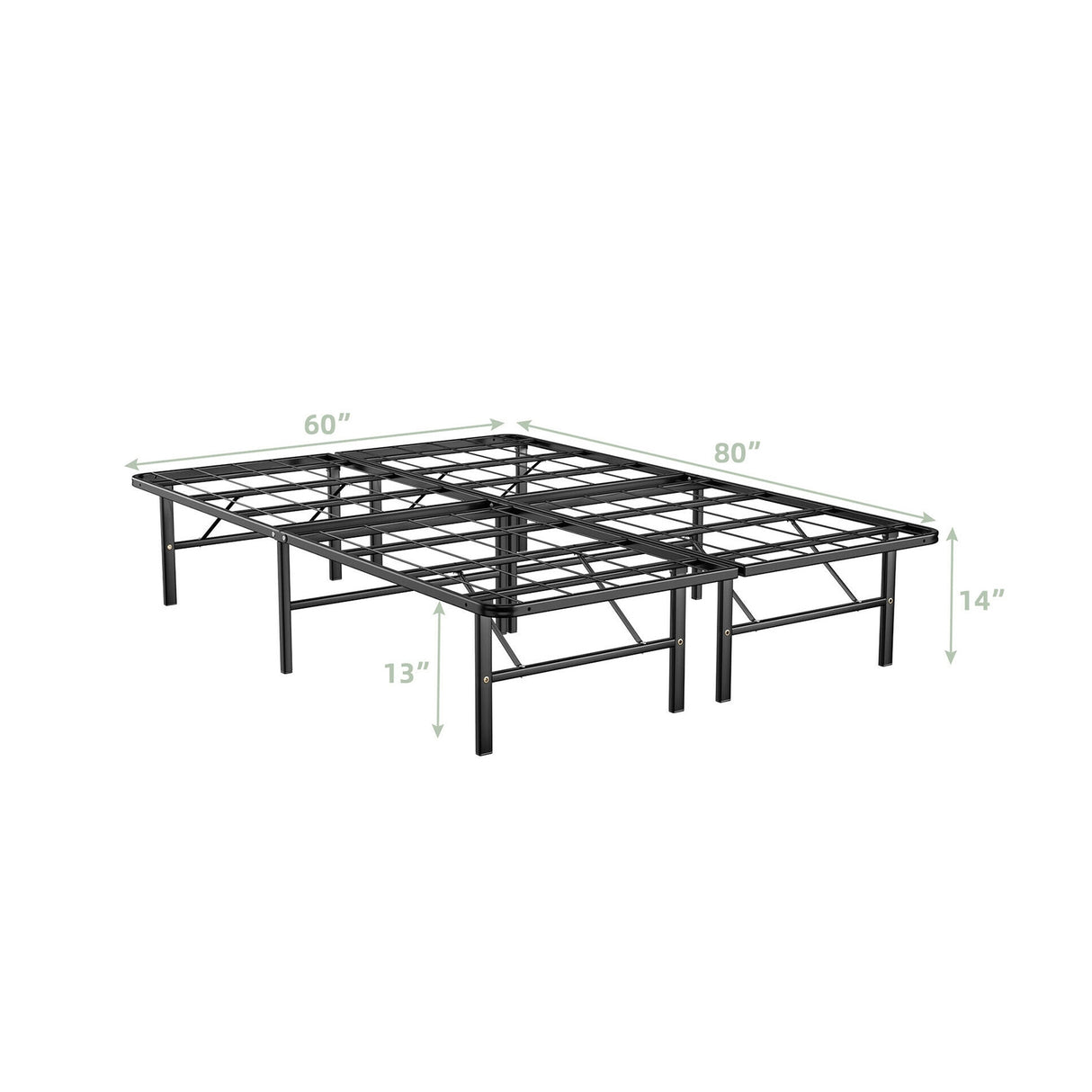 Twin/Full/Queen Size Foldable Metal Platform Bed with Tool-Free Assembly