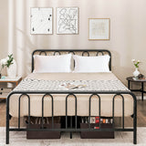 Full/Queen Size Metal Bed Frame with Headboard and Footboard