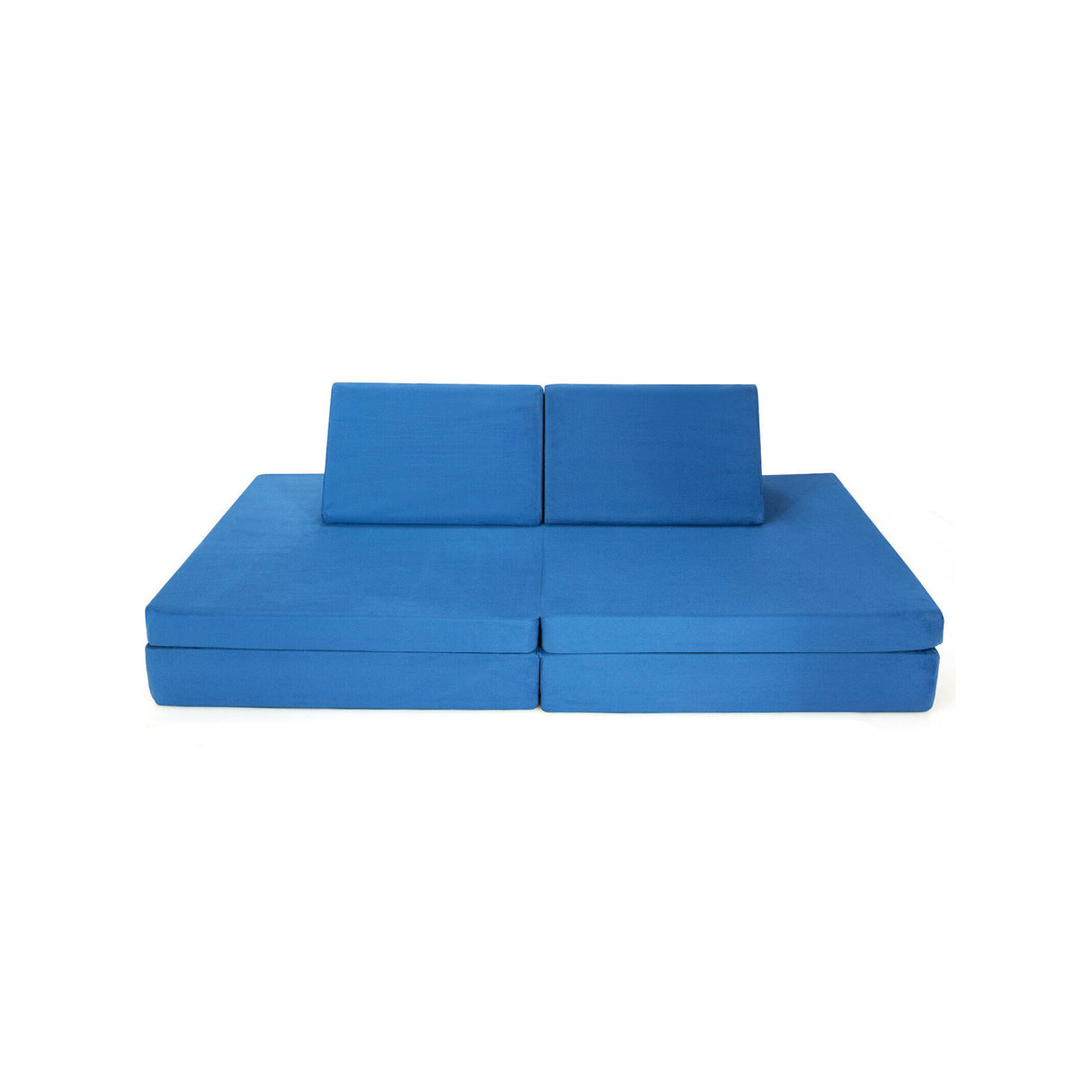 4-Piece Convertible Kids Couch Set with 2 Folding Mats
