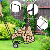 Firewood Log Cart Carrier with Anti-Slip and Wear-Resistant Wheels