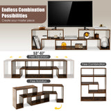 3 Pieces Adjustable TV Stand for TVs up to 65 Inch with Shelves