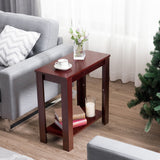 2-Tier Modern Compact End Table with Storage Shelf