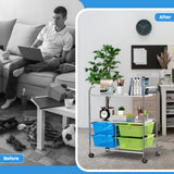 4 Drawers Shelves Rolling Storage Cart Rack