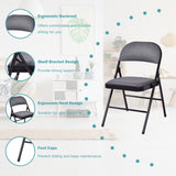 4 Pieces Fabric Upholstered Padded Seat Folding Chairs Seet